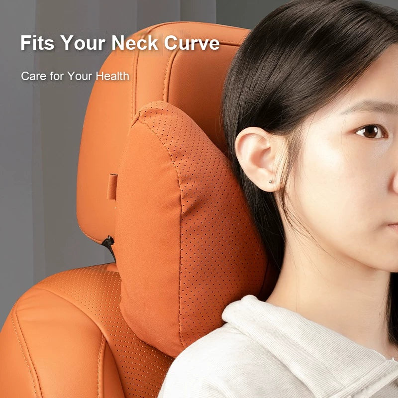 Headrest pillow fits the natural neck curve