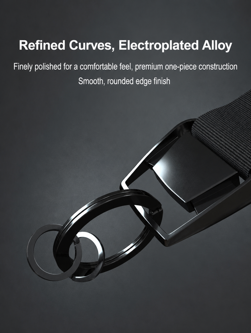 BMW M Motorsport Metal Keychain - Woven Lanyard with Alloy Clasp