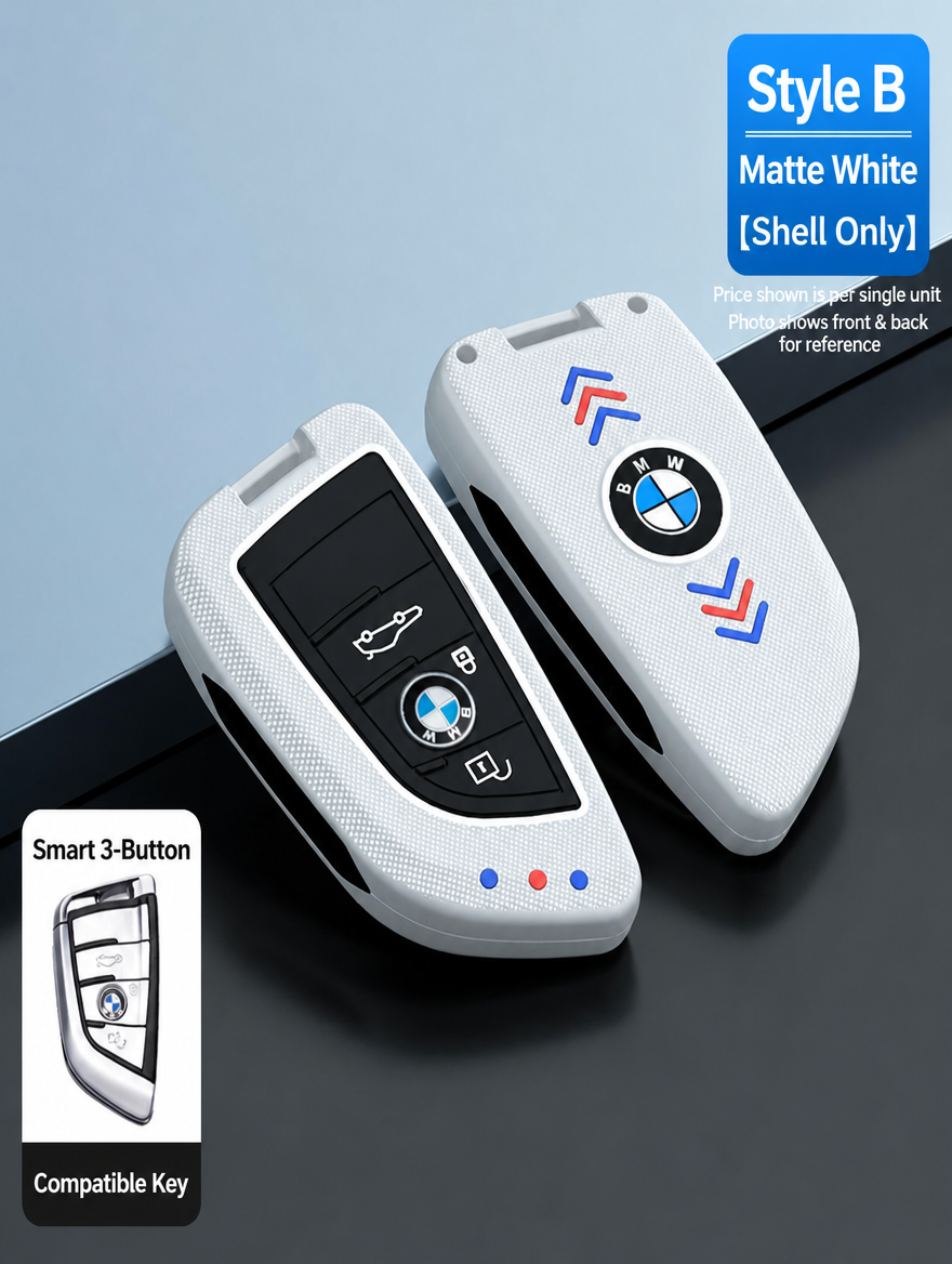 BMW Style B Smart Key Case - Matte & Carbon Fiber Fob Cover
