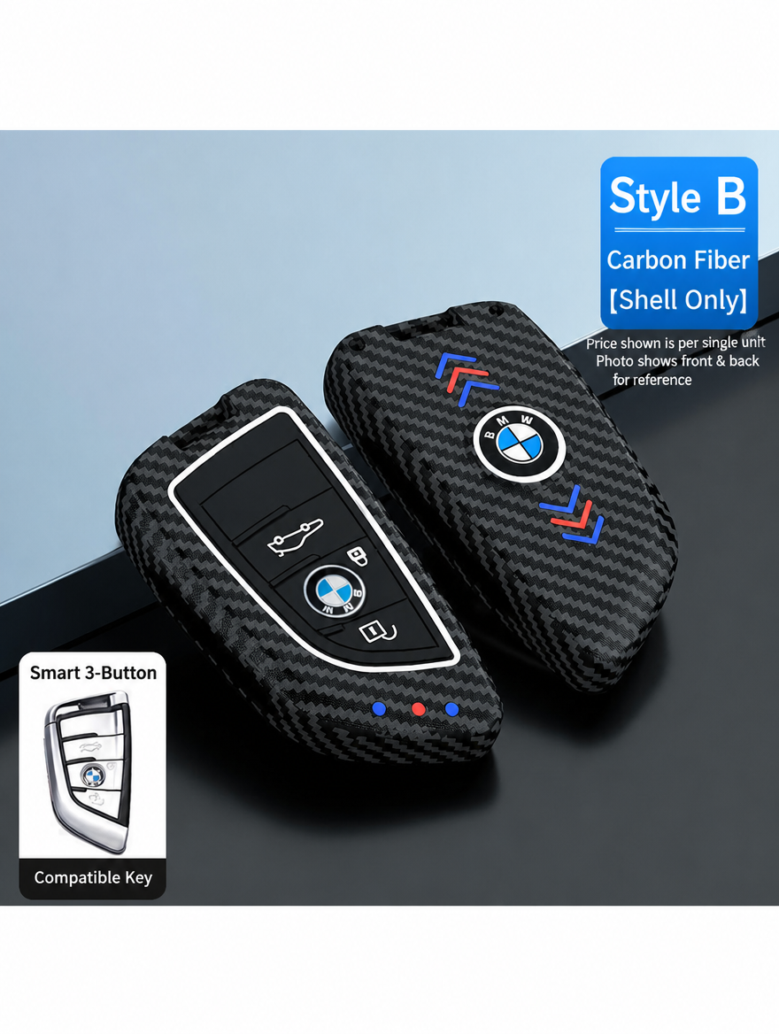 BMW Style B Smart Key Case - Matte & Carbon Fiber Fob Cover
