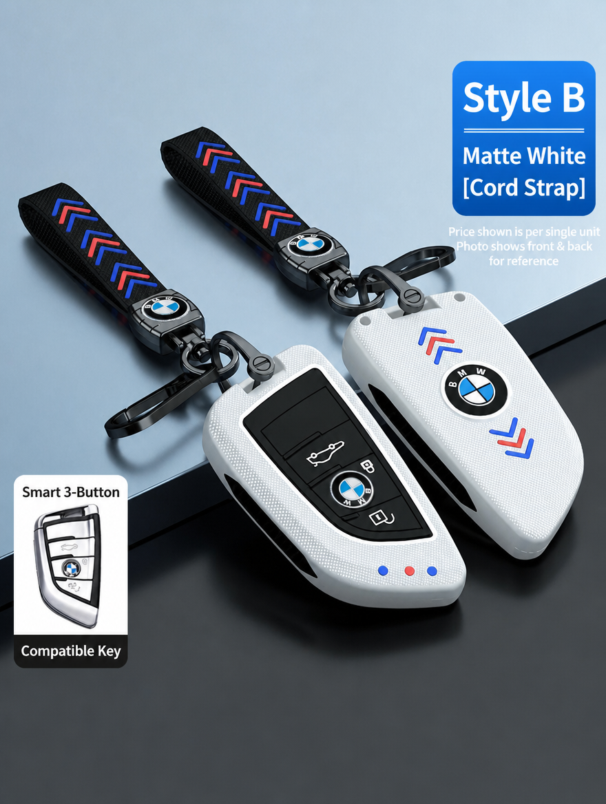 BMW Style B Smart Key Case - Matte & Carbon Fiber Fob Cover