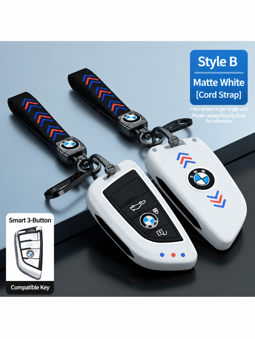 BMW Style B Smart Key Case - Matte & Carbon Fiber Fob Cover