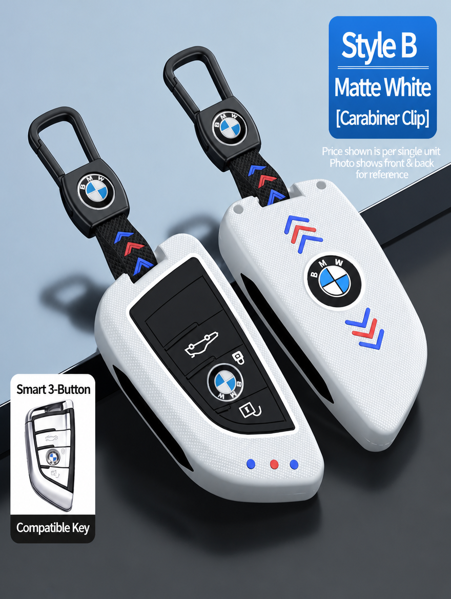 BMW Style B Smart Key Case - Matte & Carbon Fiber Fob Cover