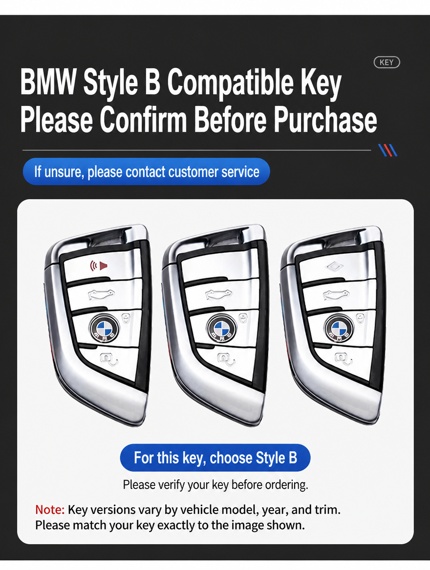 BMW Style B Smart Key Case - Matte & Carbon Fiber Fob Cover