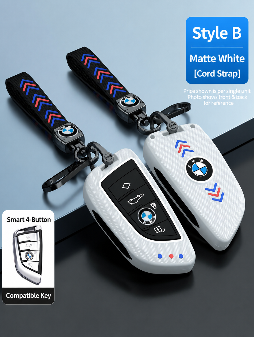BMW Style B Smart Key Case - Matte & Carbon Fiber Fob Cover
