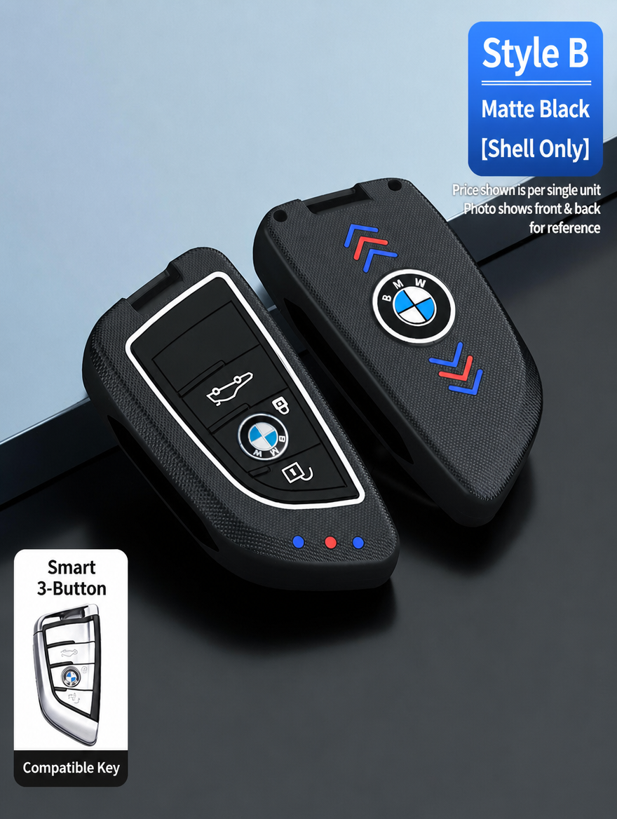 BMW Style B Smart Key Case - Matte & Carbon Fiber Fob Cover