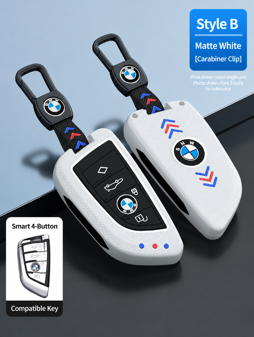 BMW Style B Smart Key Case - Matte & Carbon Fiber Fob Cover
