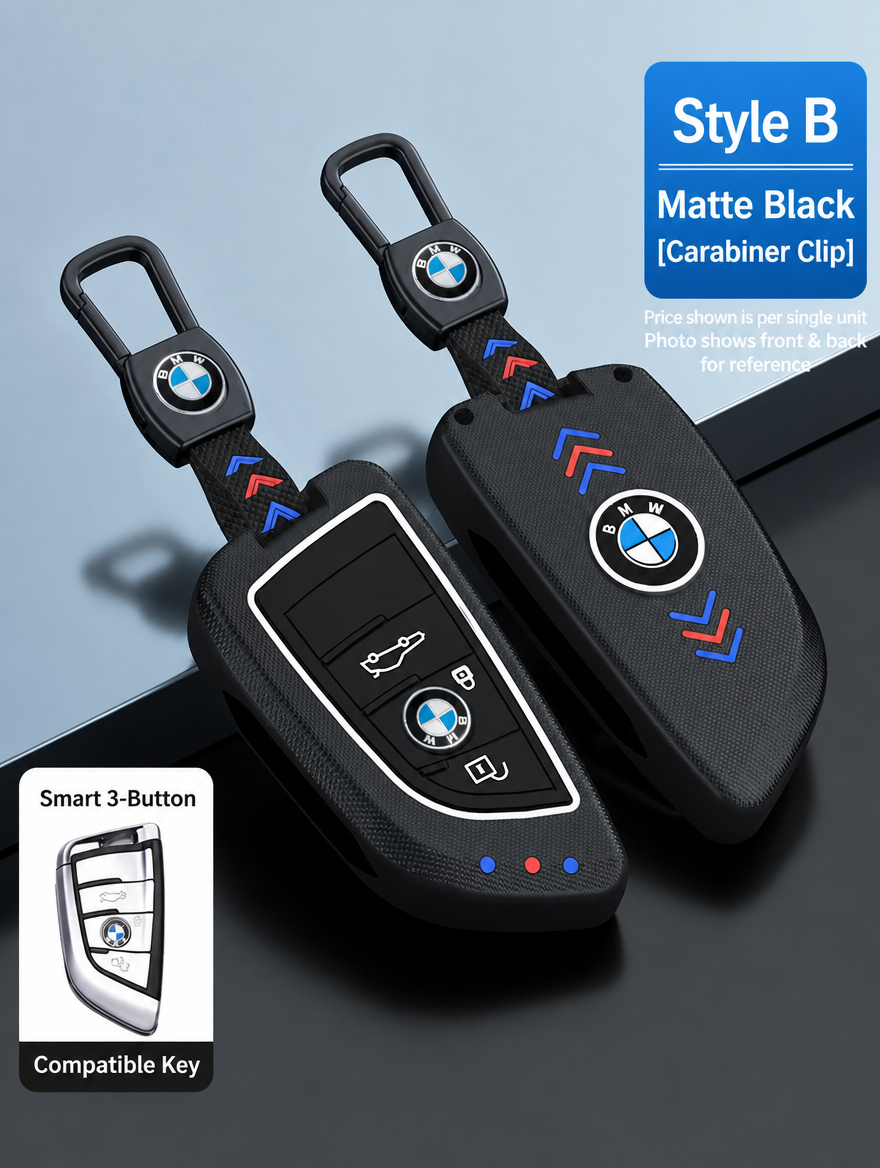 BMW Style B Smart Key Case - Matte & Carbon Fiber Fob Cover