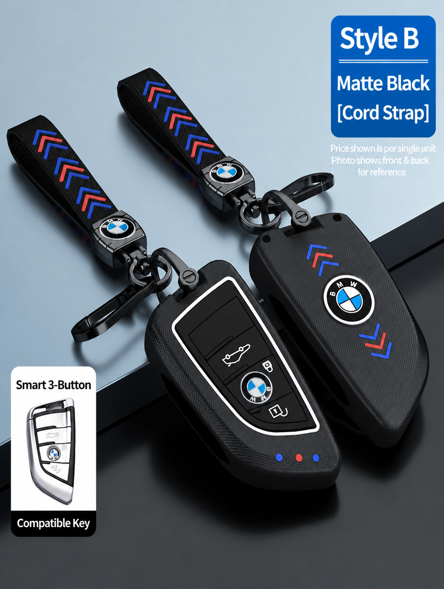 BMW Style B Smart Key Case - Matte & Carbon Fiber Fob Cover