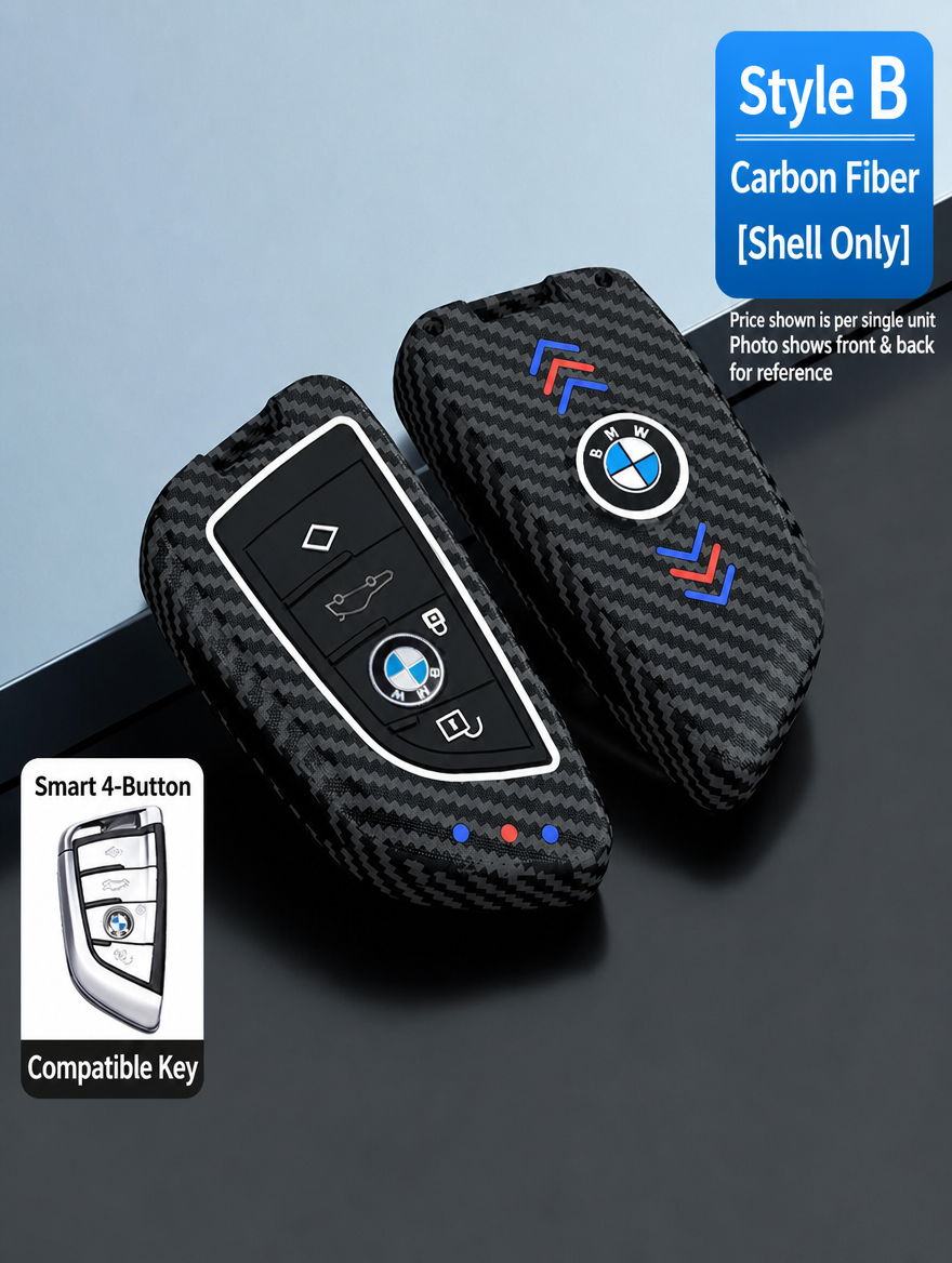 BMW Style B Smart Key Case - Matte & Carbon Fiber Fob Cover