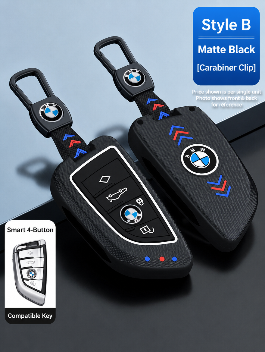 BMW Style B Smart Key Case - Matte & Carbon Fiber Fob Cover