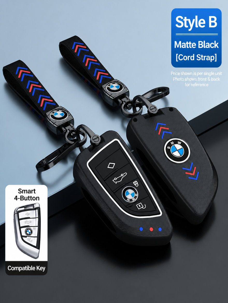 BMW Style B Smart Key Case - Matte & Carbon Fiber Fob Cover
