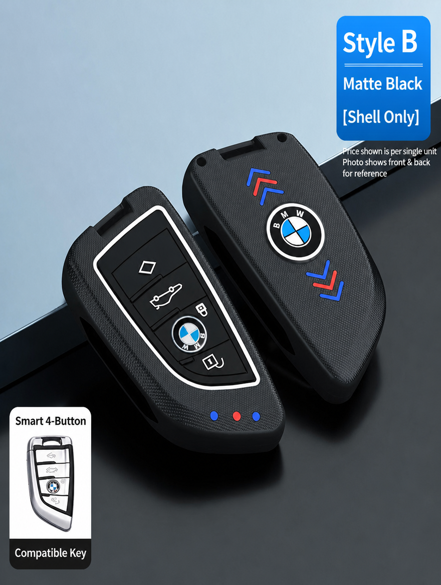BMW Style B Smart Key Case - Matte & Carbon Fiber Fob Cover