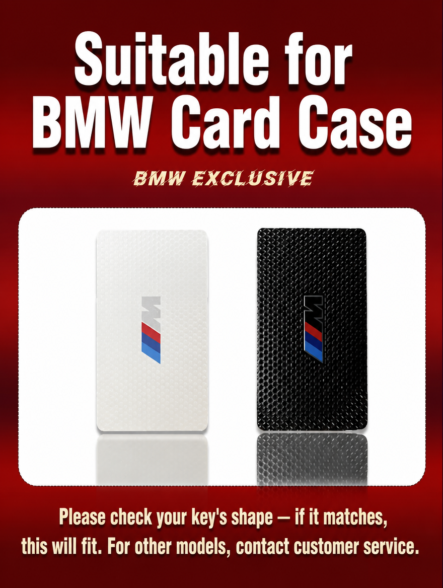 BMW M Card Key Case - Metal Buckle Holder with Charm