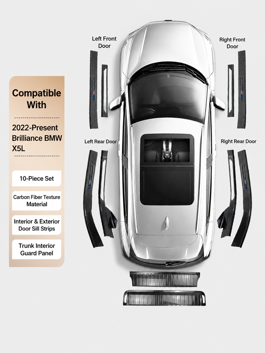 BMW Carbon Fiber Door Sill Strip - Welcome Pedal Protection Kit