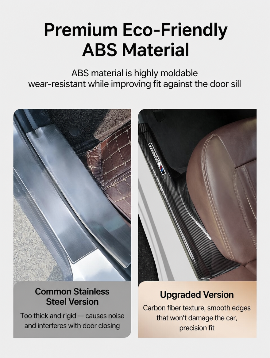 BMW Carbon Fiber Door Sill Strip - Welcome Pedal Protection Kit