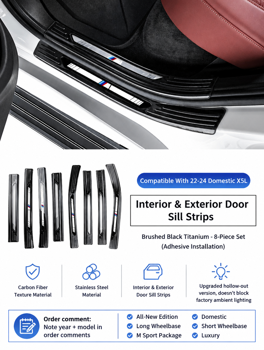 BMW Carbon Fiber Door Sill Strip - Welcome Pedal Protection Kit