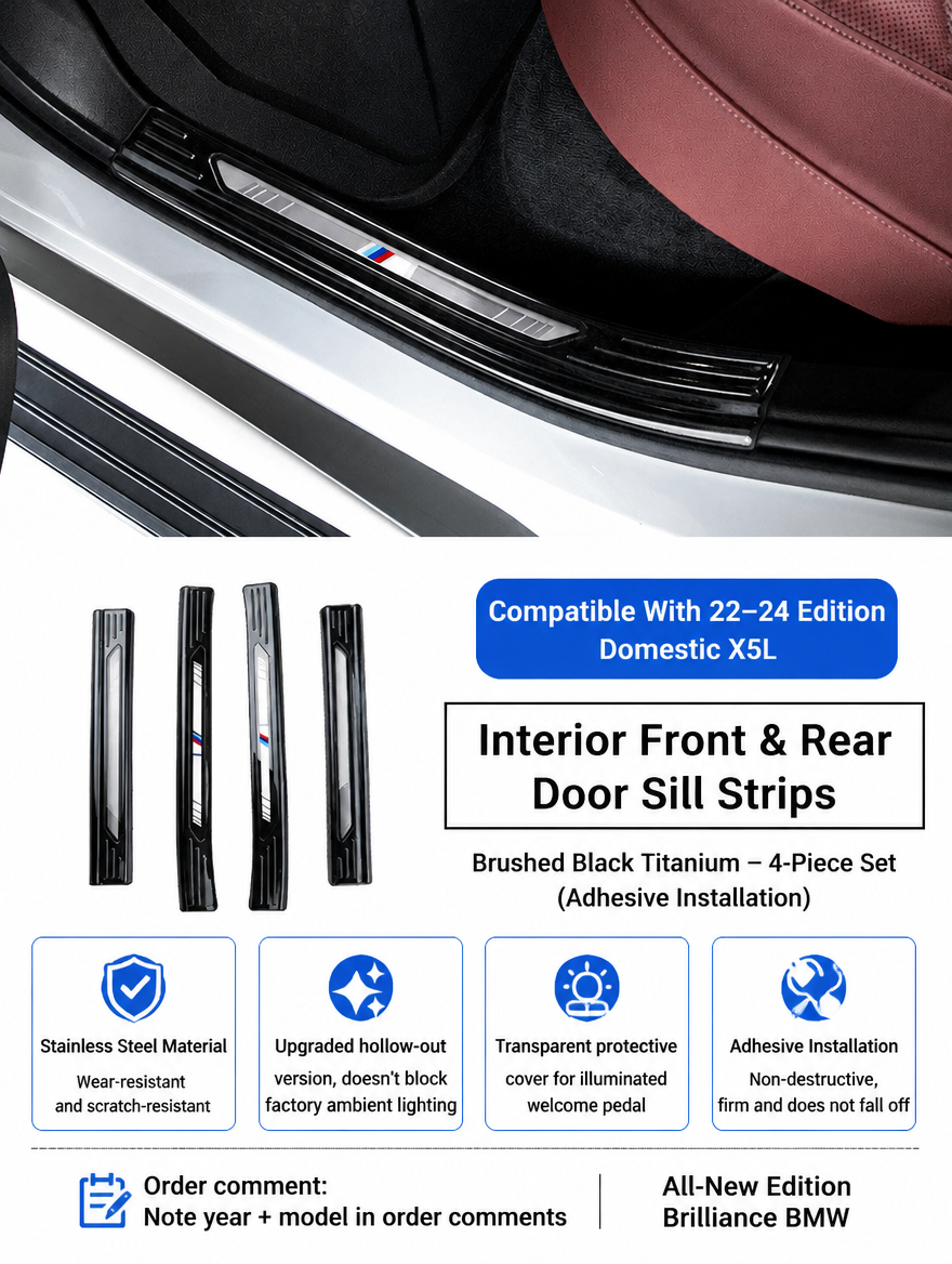 BMW Carbon Fiber Door Sill Strip - Welcome Pedal Protection Kit