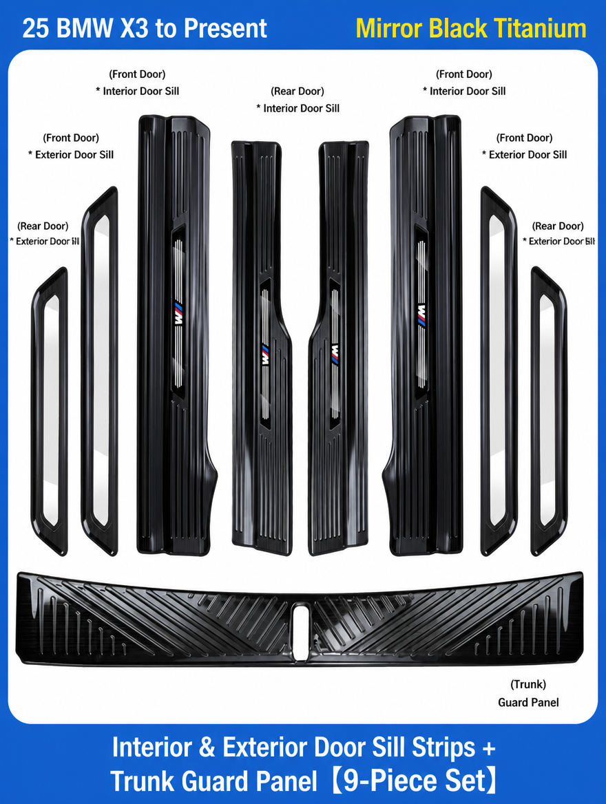 BMW Carbon Fiber Door Sill Strip - Welcome Pedal Protection Kit