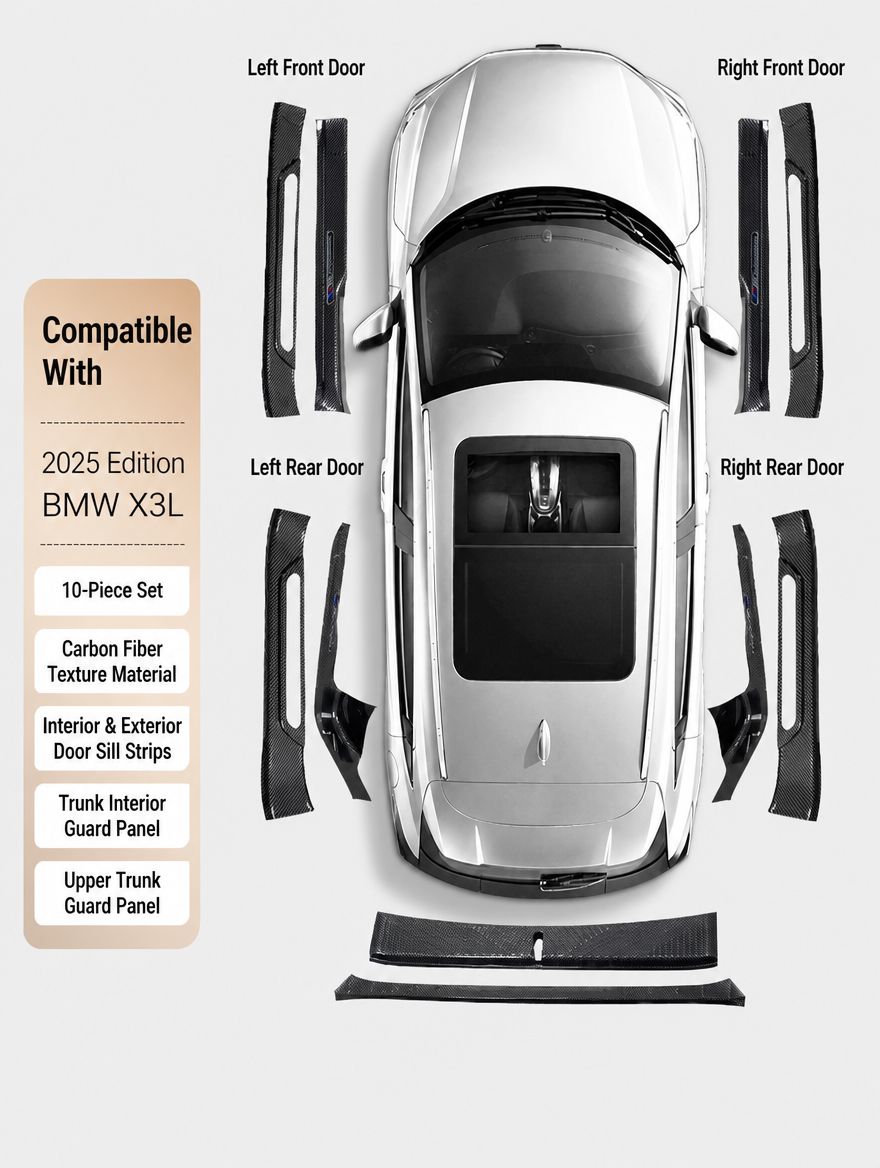 BMW Carbon Fiber Door Sill Strip - Welcome Pedal Protection Kit