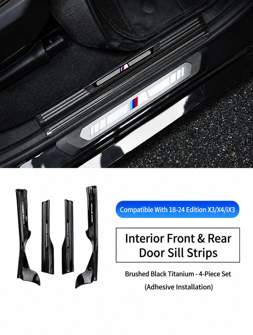 BMW Carbon Fiber Door Sill Strip - Welcome Pedal Protection Kit