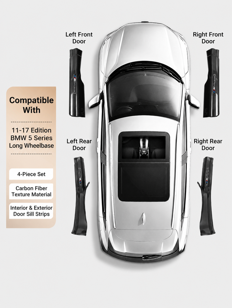 BMW Carbon Fiber Door Sill Strip - Welcome Pedal Protection Kit