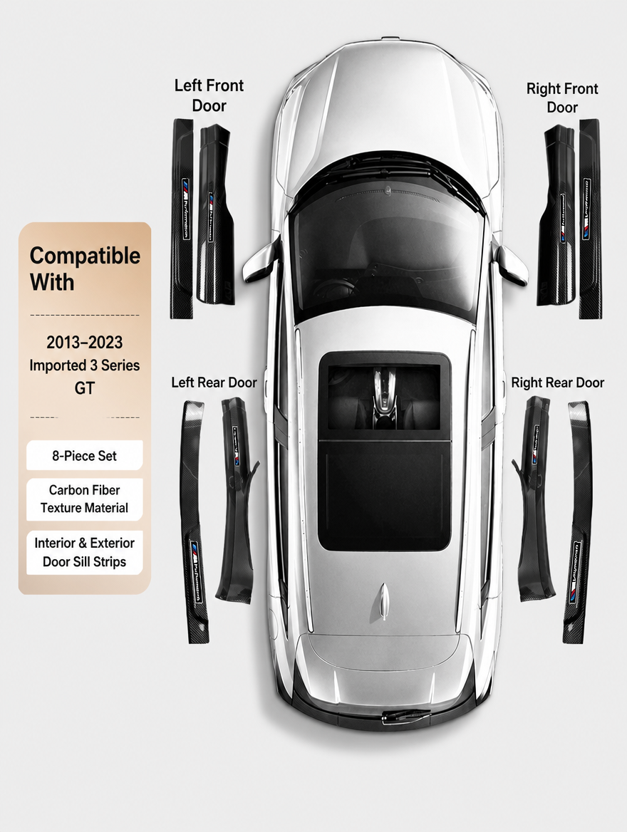BMW Carbon Fiber Door Sill Strip - Welcome Pedal Protection Kit