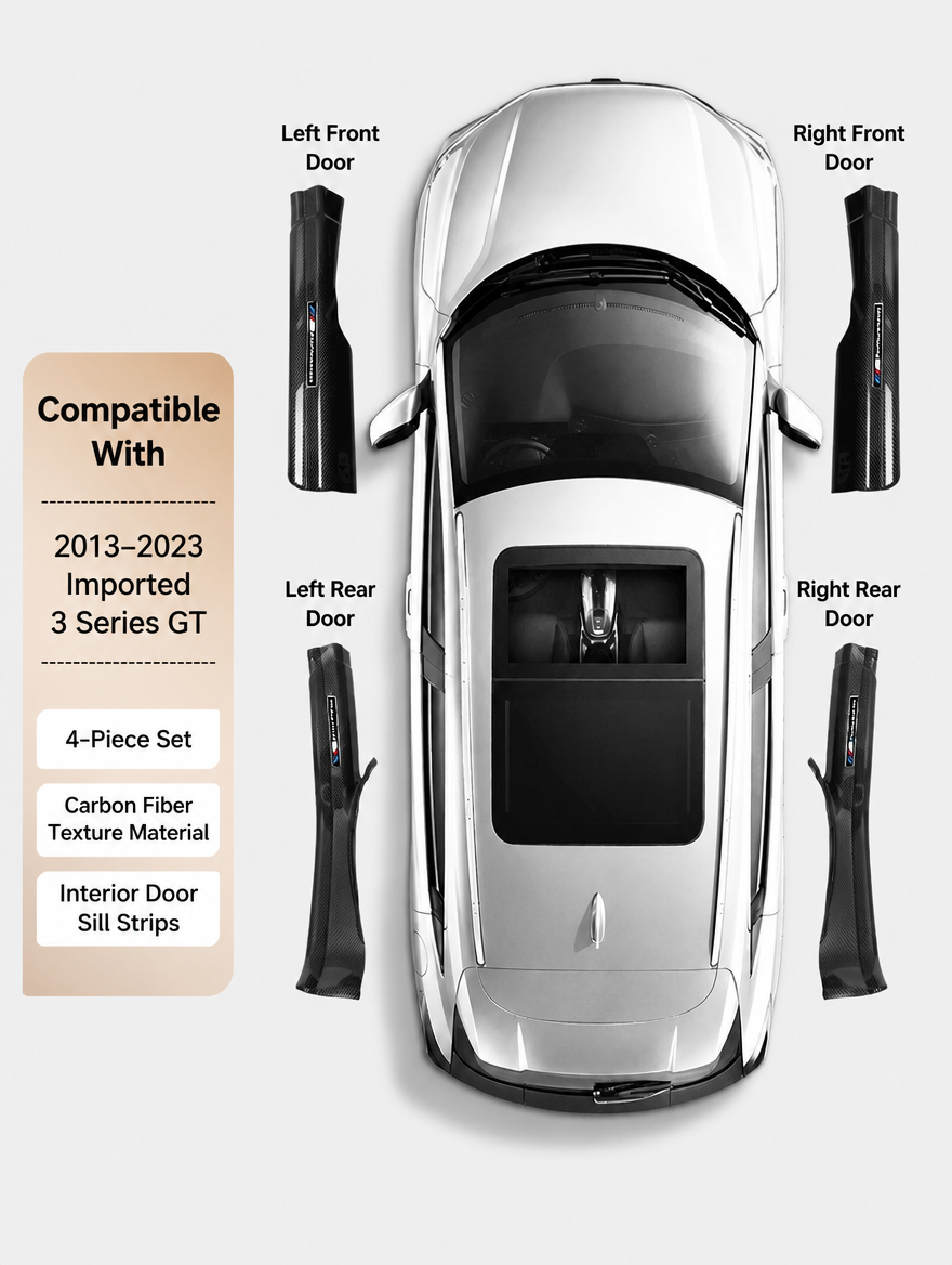 BMW Carbon Fiber Door Sill Strip - Welcome Pedal Protection Kit
