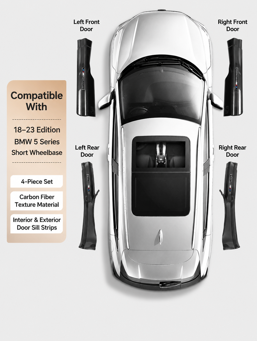 BMW Carbon Fiber Door Sill Strip - Welcome Pedal Protection Kit