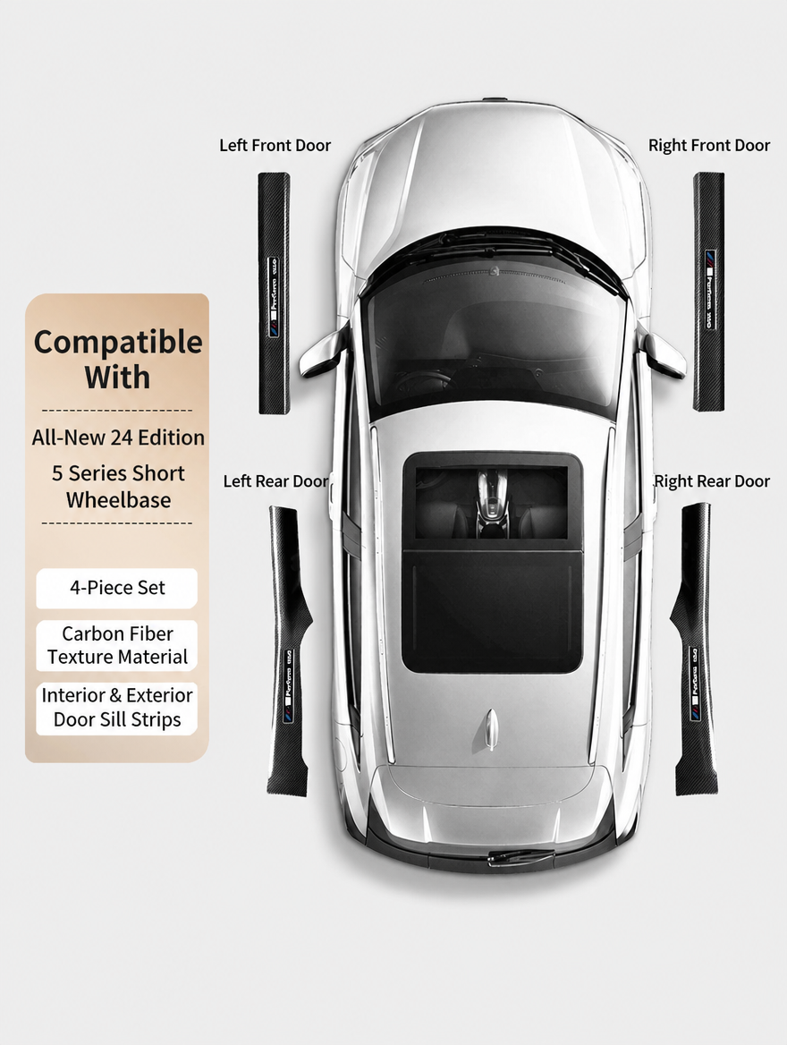 BMW Carbon Fiber Door Sill Strip - Welcome Pedal Protection Kit