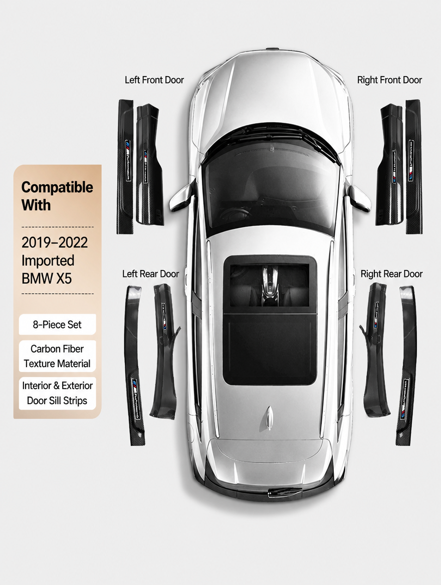 BMW Carbon Fiber Door Sill Strip - Welcome Pedal Protection Kit