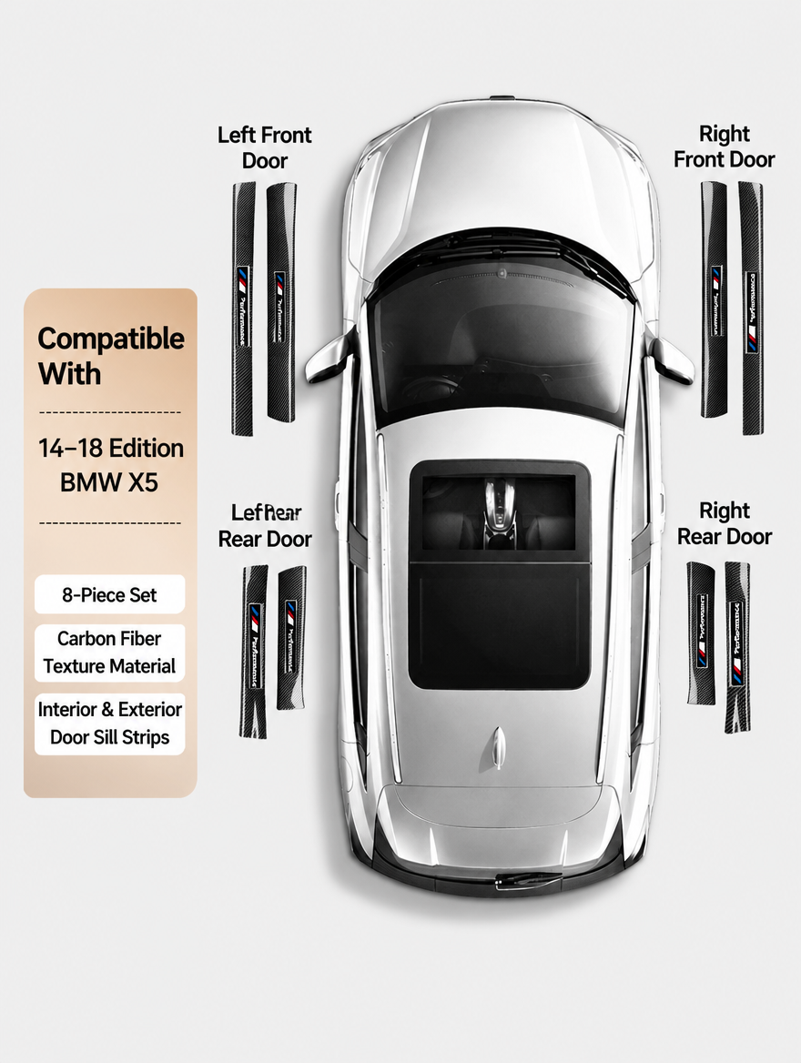 BMW Carbon Fiber Door Sill Strip - Welcome Pedal Protection Kit