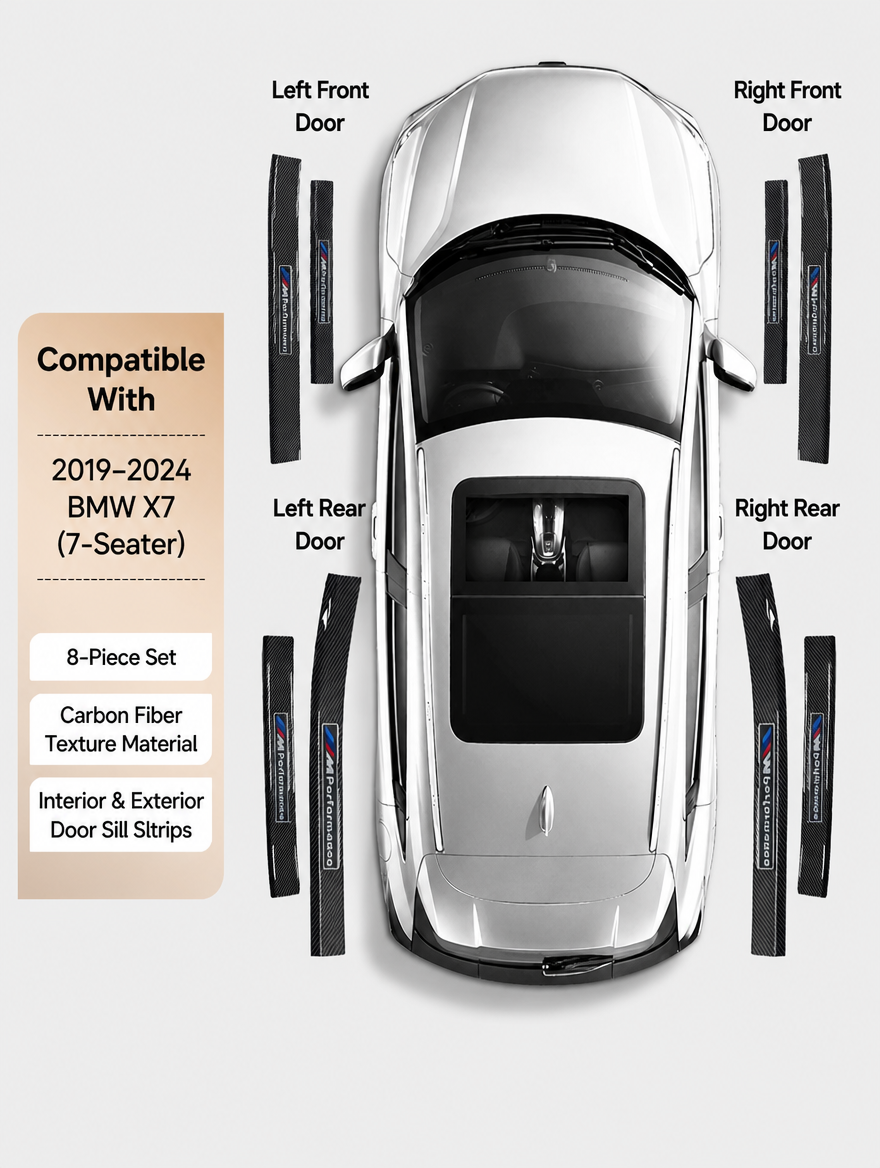 BMW Carbon Fiber Door Sill Strip - Welcome Pedal Protection Kit