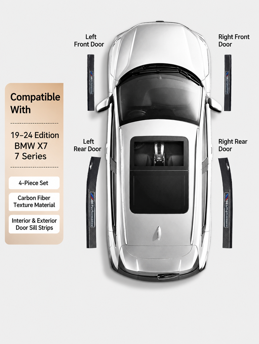 BMW Carbon Fiber Door Sill Strip - Welcome Pedal Protection Kit