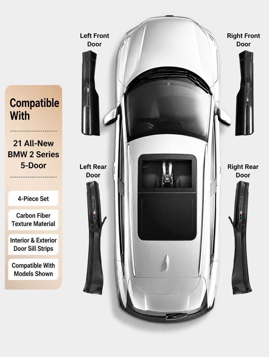 BMW Carbon Fiber Door Sill Strip - Welcome Pedal Protection Kit