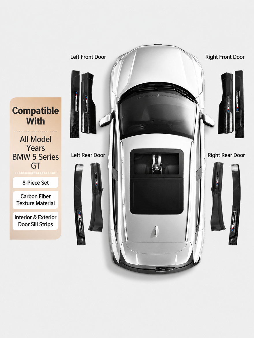 BMW Carbon Fiber Door Sill Strip - Welcome Pedal Protection Kit