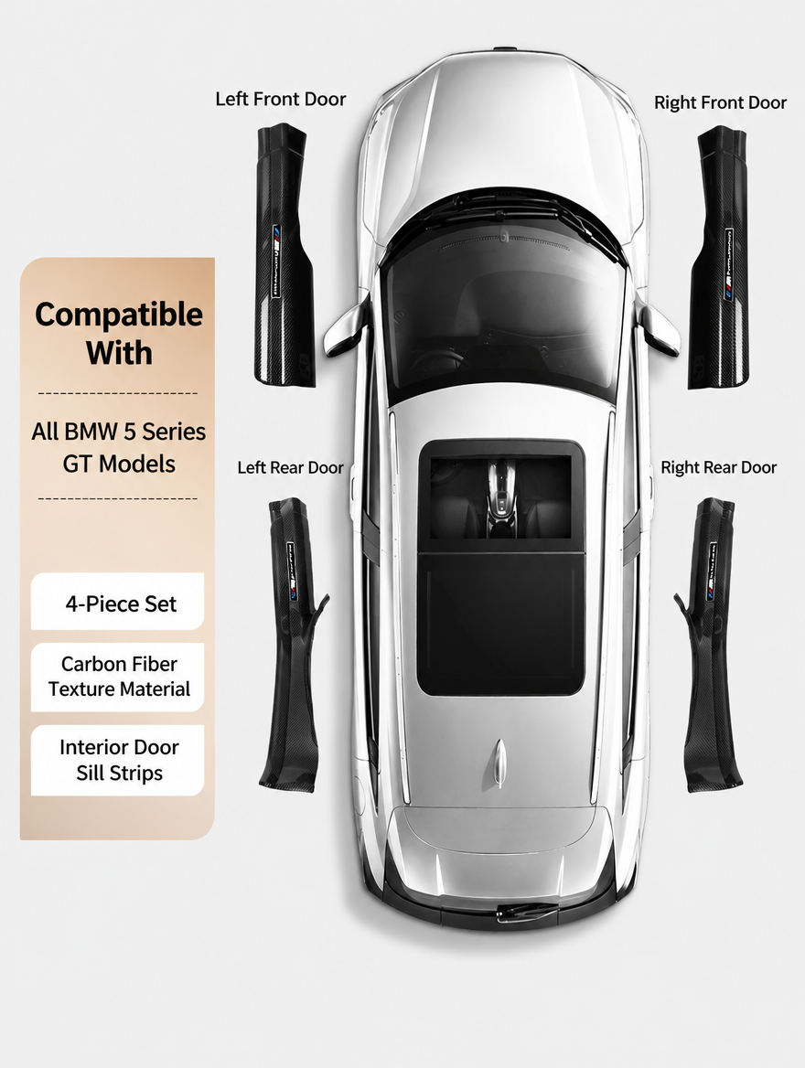 BMW Carbon Fiber Door Sill Strip - Welcome Pedal Protection Kit