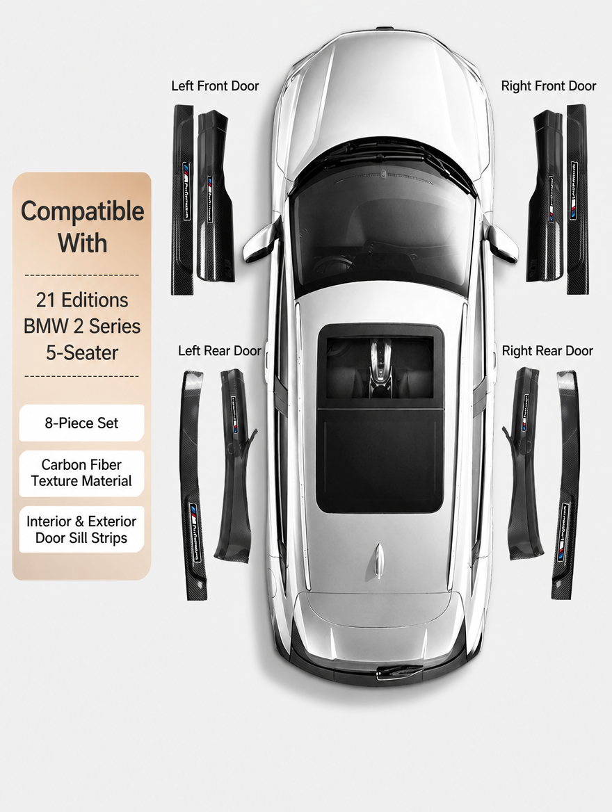 BMW Carbon Fiber Door Sill Strip - Welcome Pedal Protection Kit