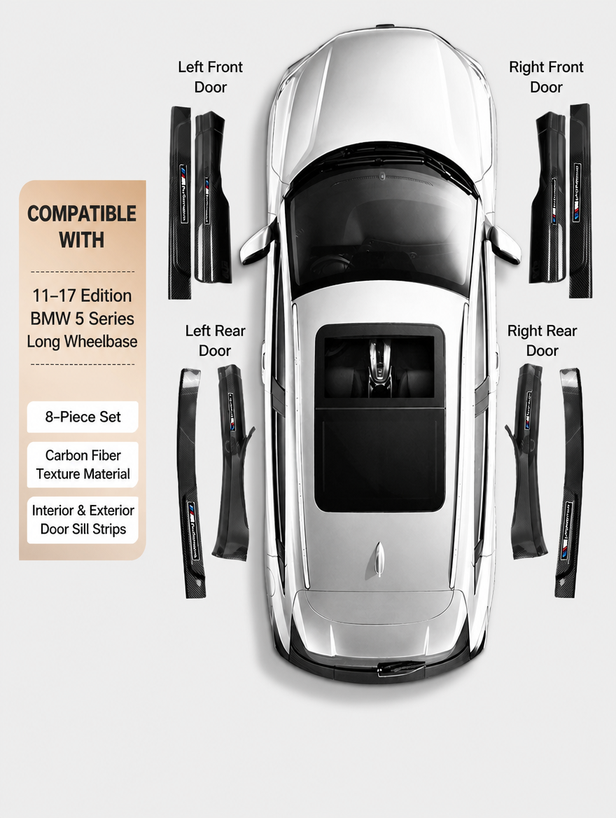 BMW Carbon Fiber Door Sill Strip - Welcome Pedal Protection Kit