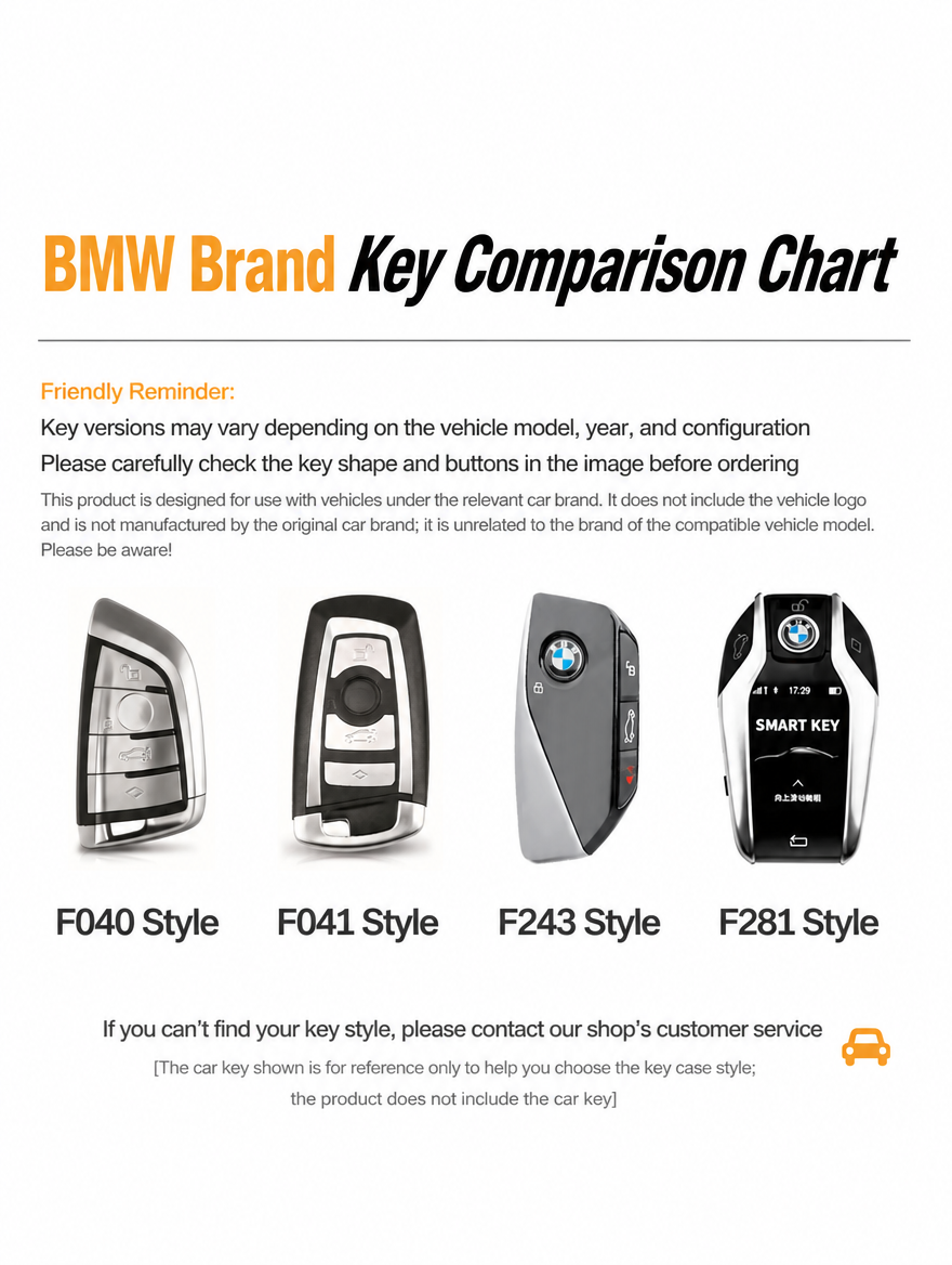 غطاء مفتاح جلدي أصلي لـ BMW على شكل حدوة حصان