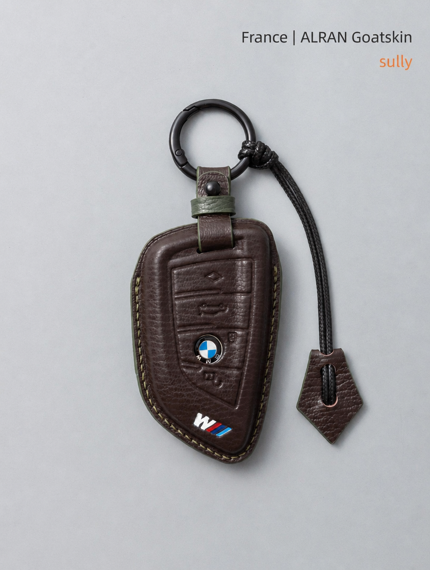 Кожаный чехол для ключа BMW — чехол из овчины с пряжкой