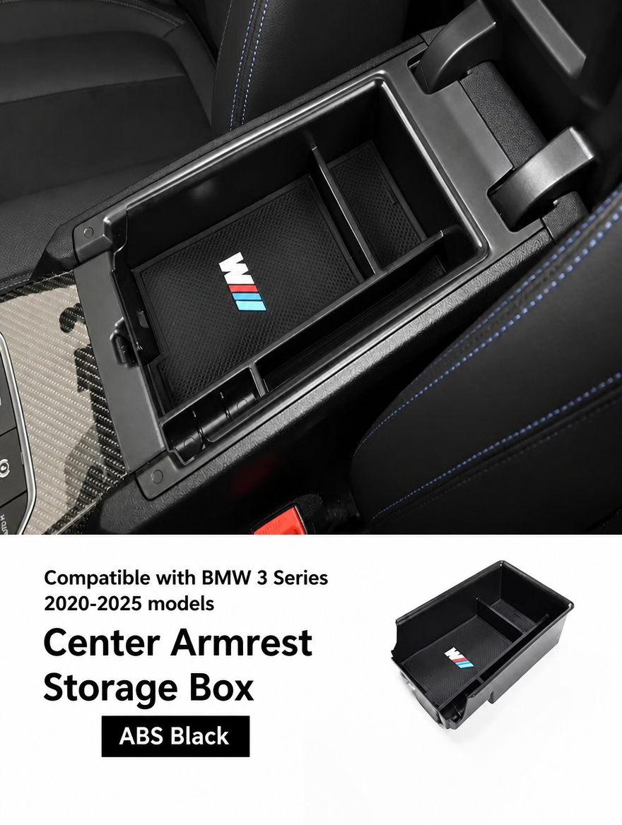 BMW 3 & 4 Series Armrest Storage Box & Wireless Charging Cup Coaster