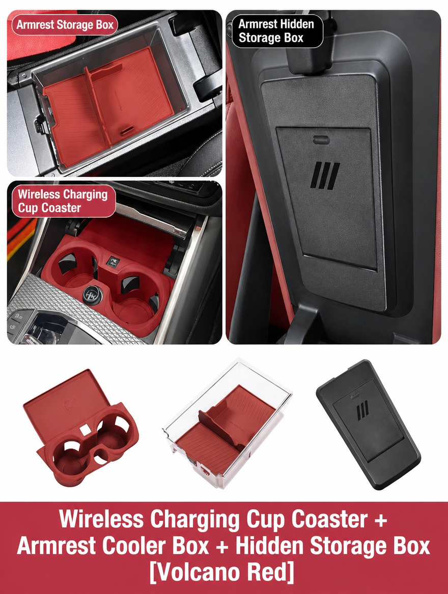 BMW 3 & 4 Series Armrest Storage Box & Wireless Charging Cup Coaster