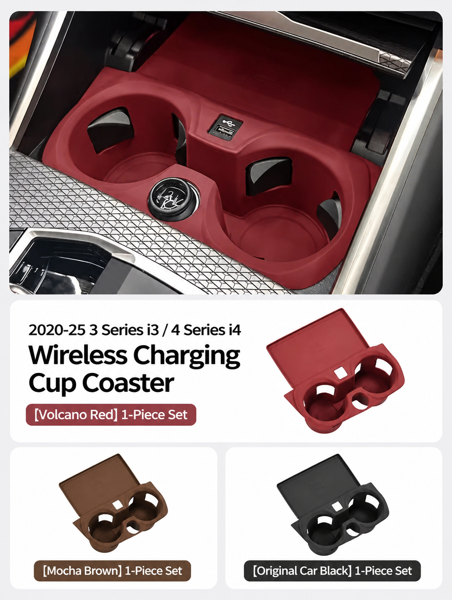 BMW 3 & 4 Series Armrest Storage Box & Wireless Charging Cup Coaster