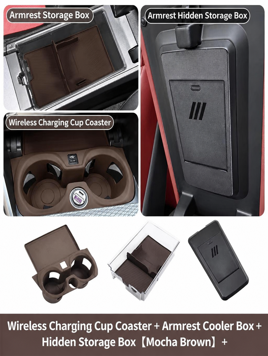 BMW 3 & 4 Series Armrest Storage Box & Wireless Charging Cup Coaster