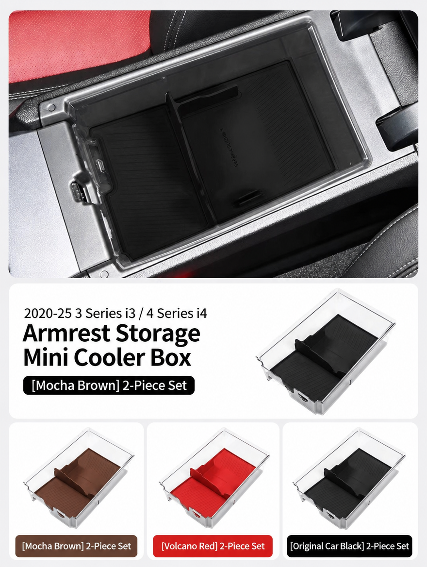 BMW 3 & 4 Series Armrest Storage Box & Wireless Charging Cup Coaster