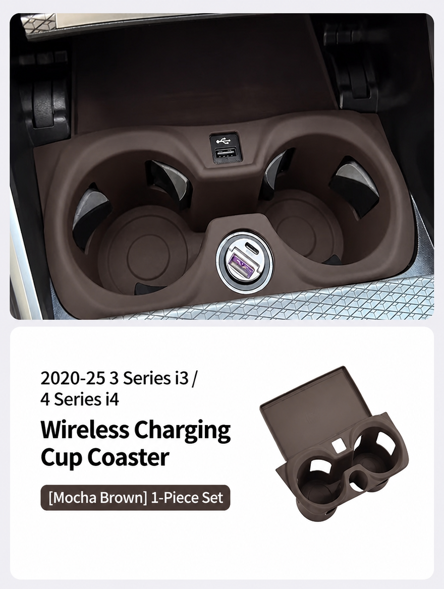 BMW 3 & 4 Series Armrest Storage Box & Wireless Charging Cup Coaster
