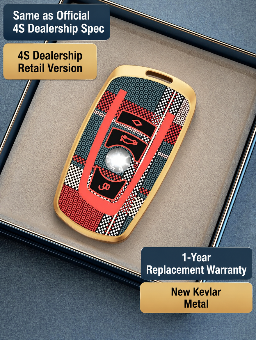 BMW Kevlar-Pattern Metal Key Fob Case