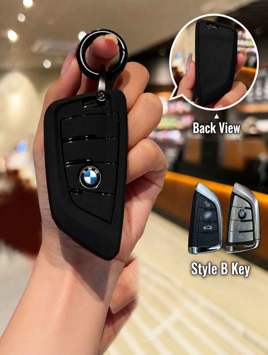 غطاء سيليكون لمفتاح BMW مع سلسلة مفاتيح