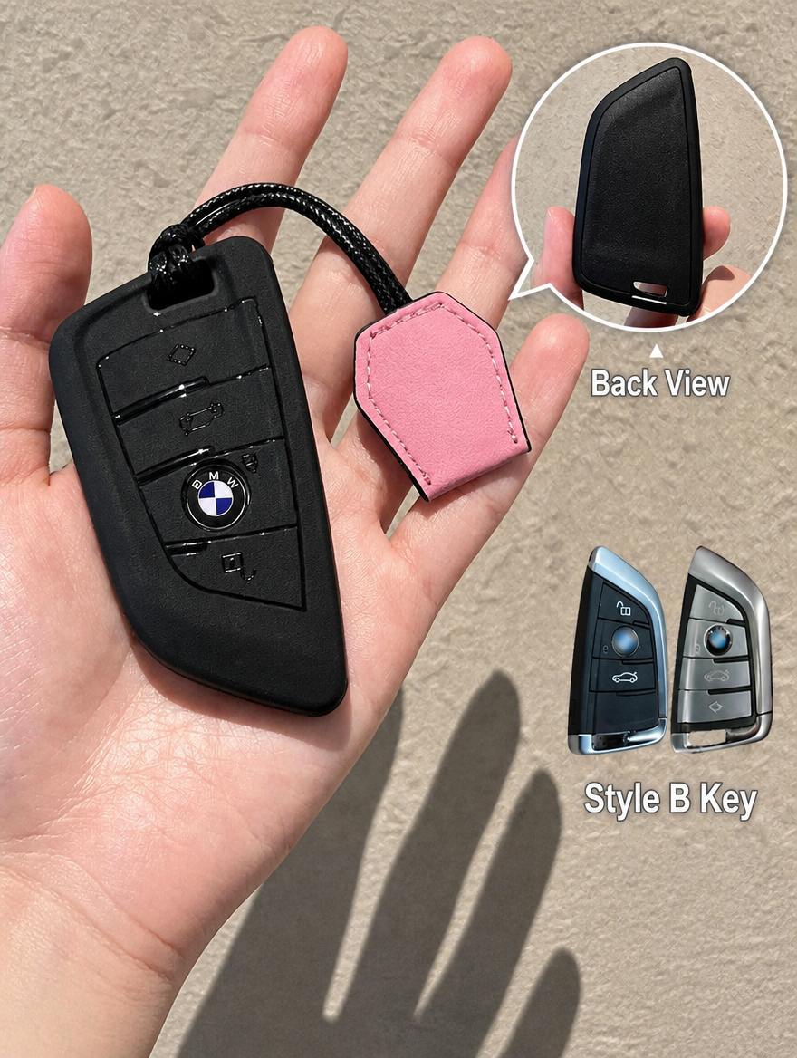 غطاء سيليكون لمفتاح BMW مع سلسلة مفاتيح